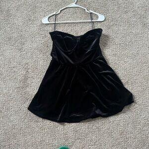 Reformation Black Velvet Dress